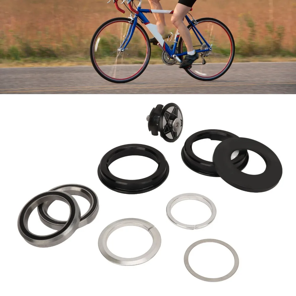 

Aluminum Alloy Bike Bearing Headset Bicycle Headset for 49.7mm Straight Steerer Frame with 1.5 inch Tapered Steerer Front Fork