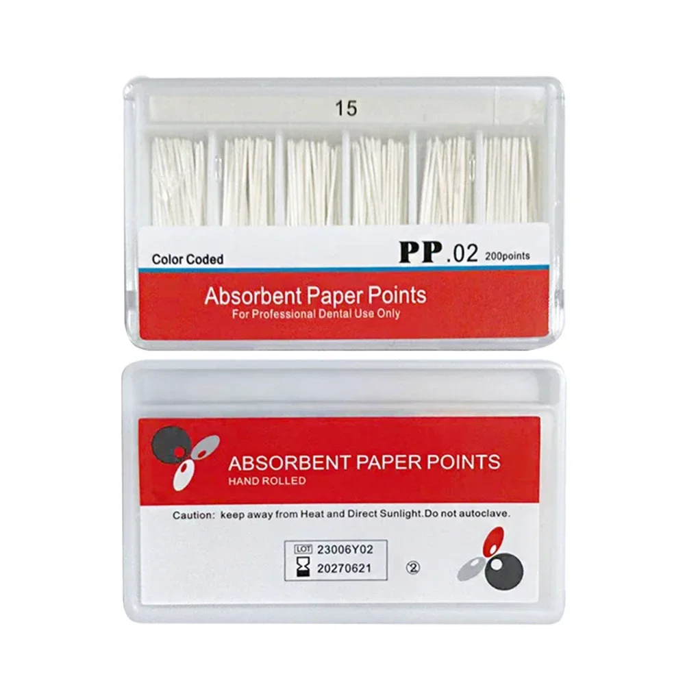 AG-Puntos de papel absorbentes dentales, puntas de papel absorbentes de humedad, cónico 0,02, 0,04, 0,06, F1, F2, F3, consumibles para clínicas