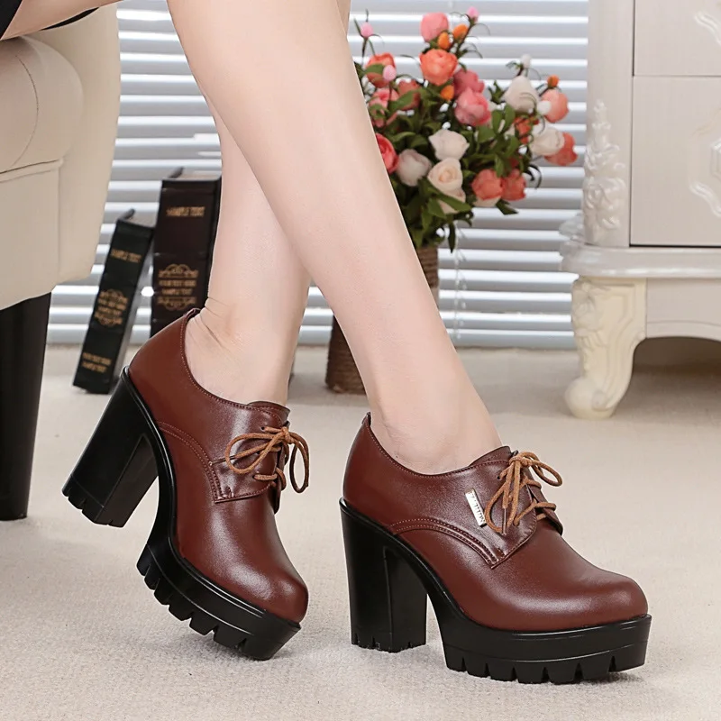 Platform Walk Show 9.5cm High Heels Thick Heels New Autumn Velvet  Waterproof Platform Women Single Shoes