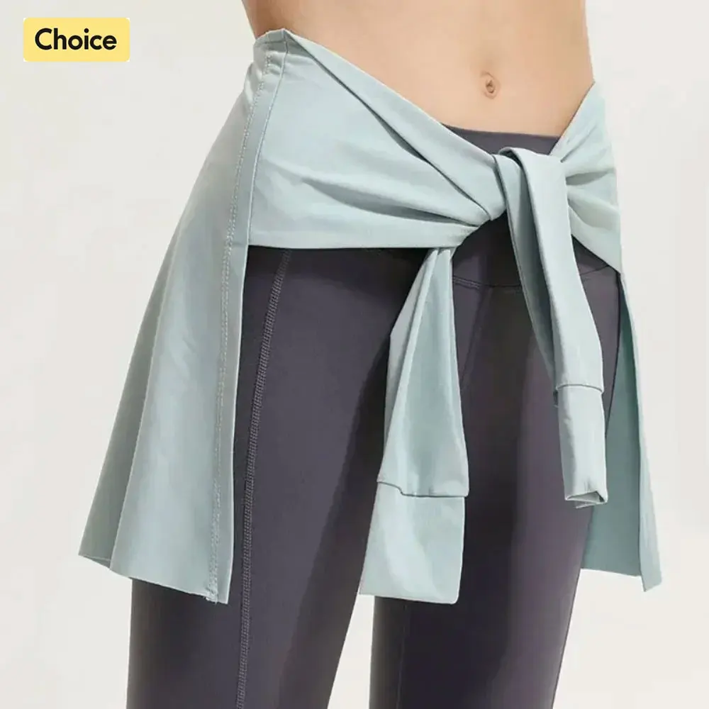 Gym Skirt Wrap Covering Buttocks Workout Fitness Wear Dance Ballet Skirts for Women Sport Yoga Dress Short Thigh Cover Skirt