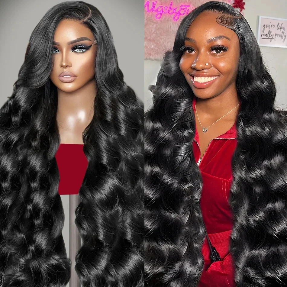 HD Transparent 13x4 13X6 Body Wave Wave Lace Front Wig 30 32 34Inch Water Wave 360 Lace Frontal Human Hair Wigs For Black Women