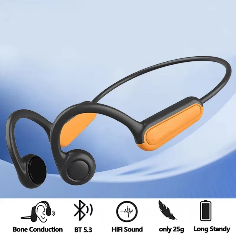 NEW Real Bone Conduction Sport Headphone Wireless Earphone Bluetooth-Compatible Headset Hands-free with Mic for Running