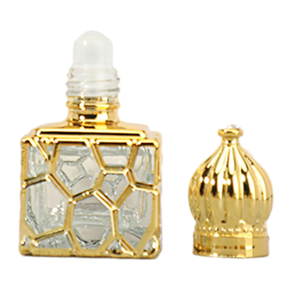 

10Ml Electroplated Roll On Bottle Lightproof Portable Glass Perfume Sample Container For Essential Oil Refillable Small