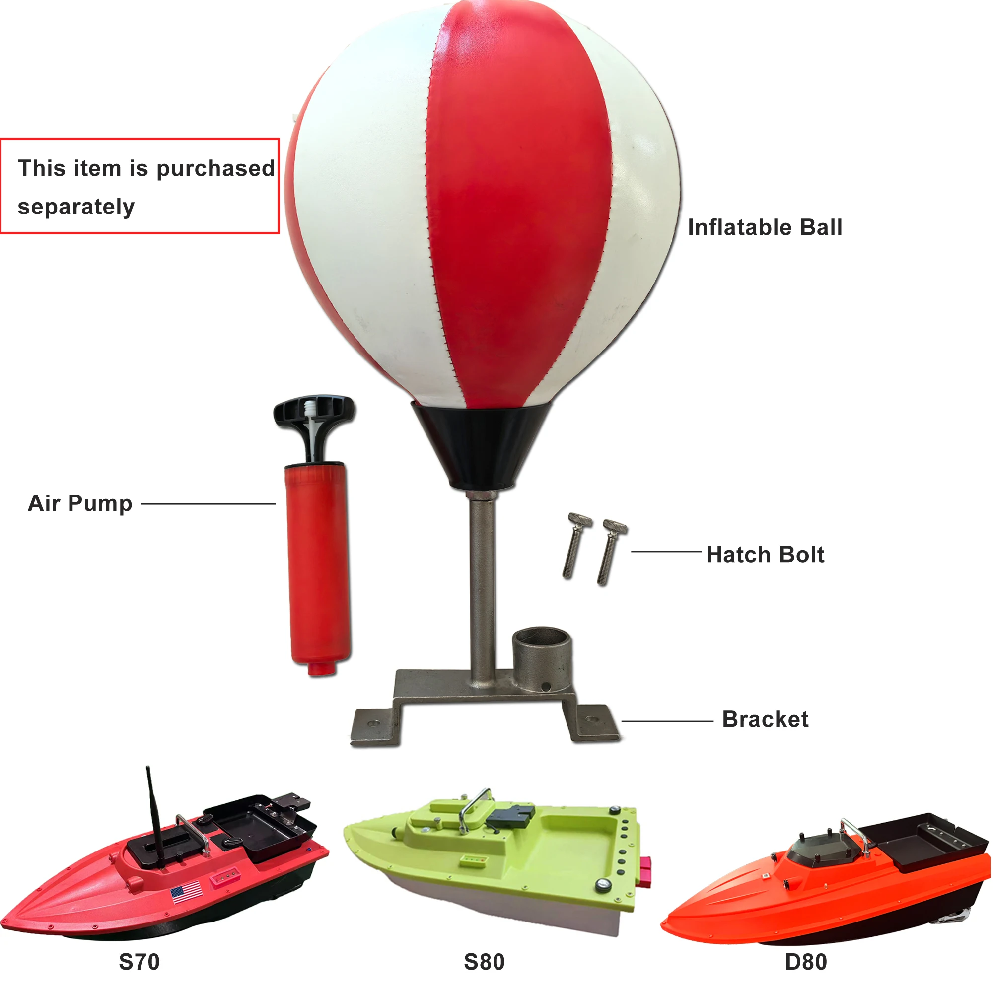 S80 محرك بدون فرشاة فائق السرعة للمياه المالحة RC قارب طعم صيد مع نظام تحديد المواقع لصيد الأسماك على الأمواج مع IP 66 مقاوم للماء، 5 أمتار/ثانية #5