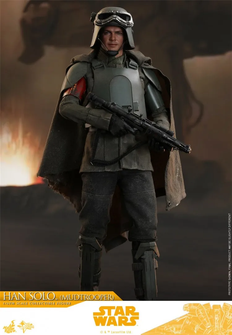 Tokoh aksi Star Wars mainan laris asli HAN SOLO Mudtrooper 1/6 koleksi HT MMS493 koleksi Model boneka patung