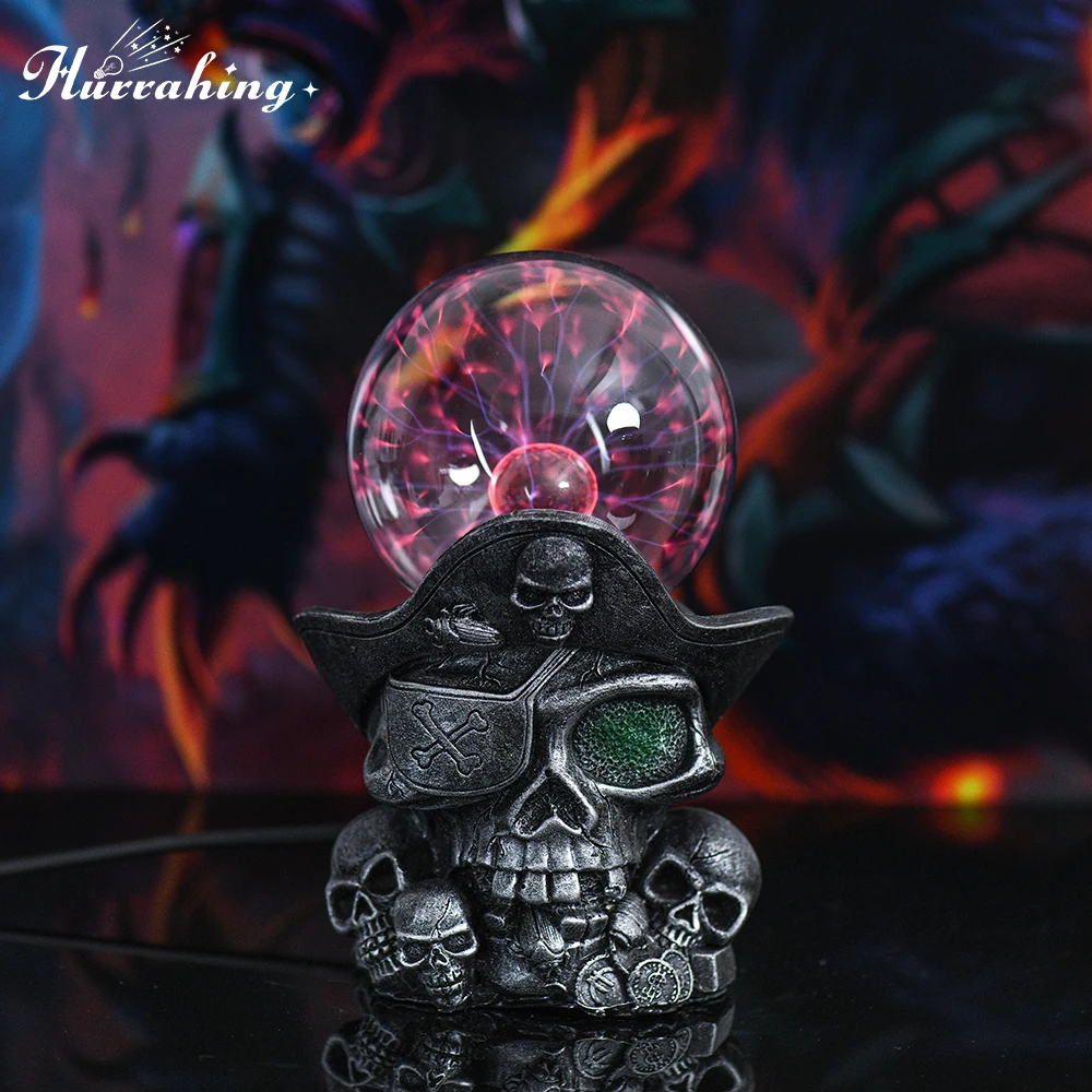 

Пиратская плазменная лампа Hurrahing Cyclops, 4 дюйма, атмосферный ночник, декор для рабочего стола, подарок на Хэллоуин, распродажа