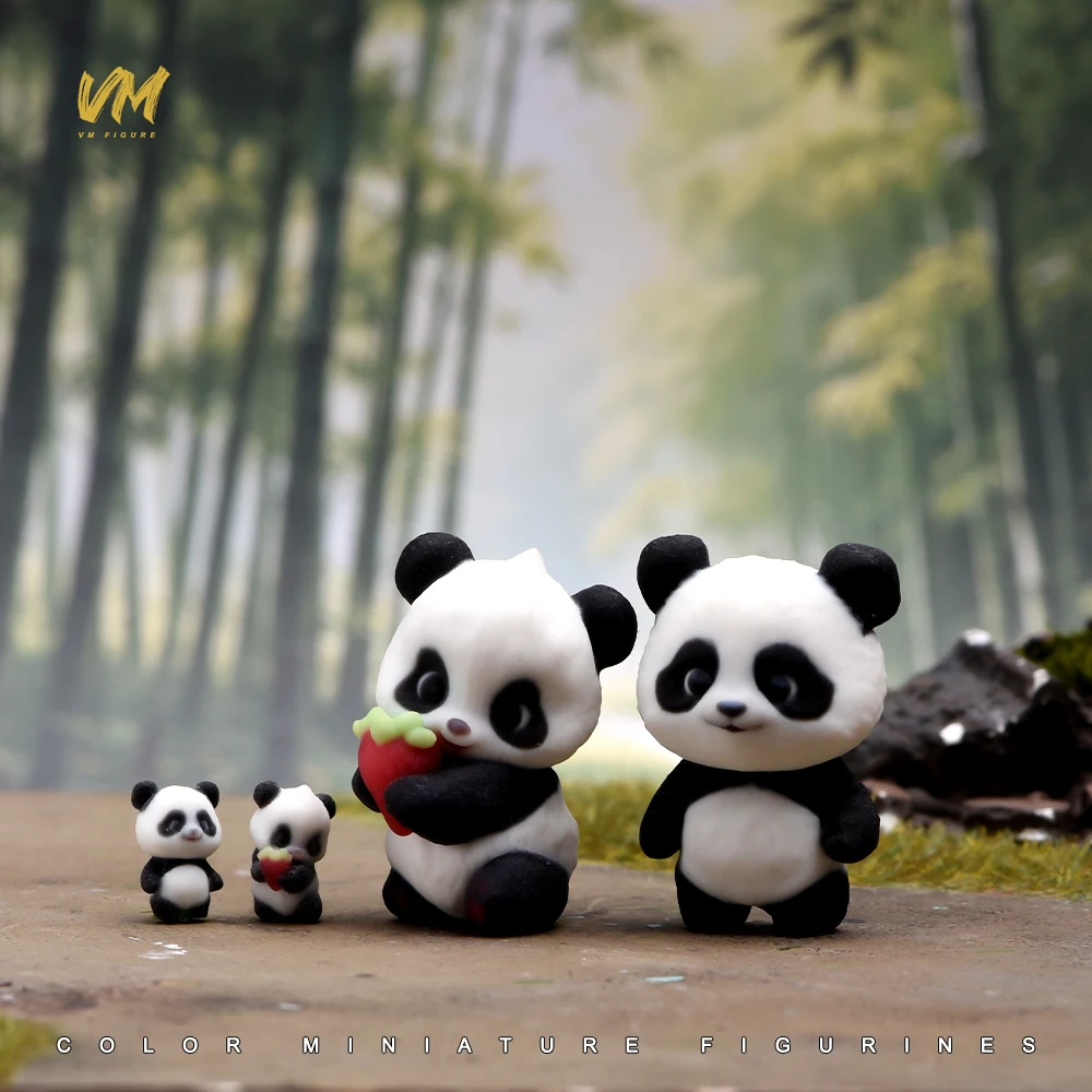 1/64 Scale Cute Panda 3D Print Animal Scene Props Figures Model For Cars Vehicles Toys