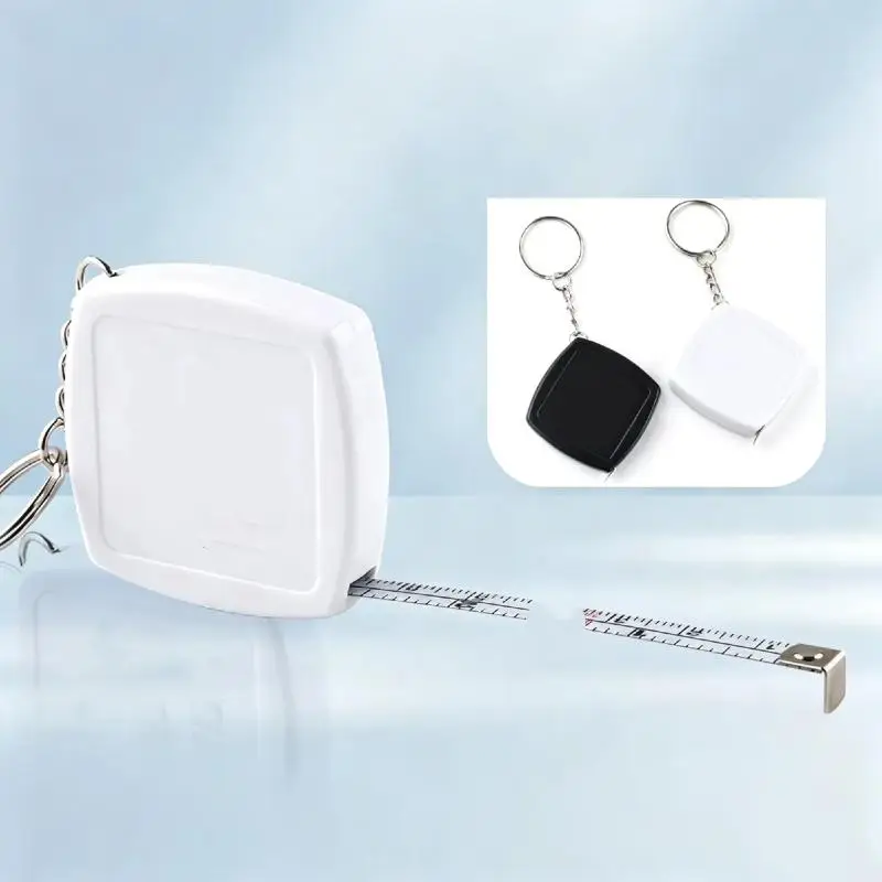 1/2Pcs Metric And Imperial System Key Ring Mini Steel Tape Measure Pocket Portable Compact 2 Meters Small Tape Measures