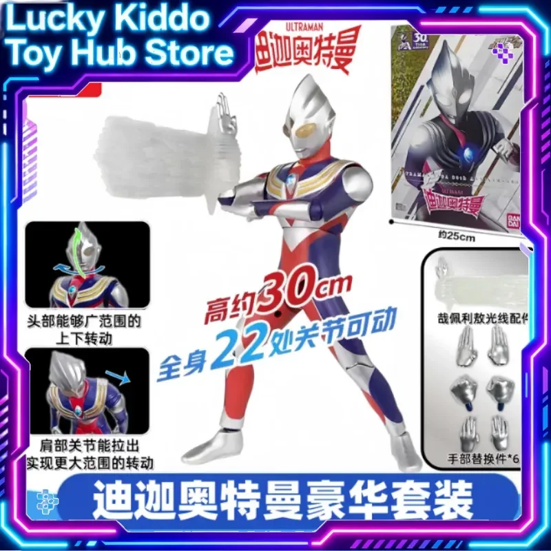 

In Stock Original Bandai Ultraman Zero Large Articulated Anime Action Figure 30 Cm Ultra Series Collectible Model Toys For Fans