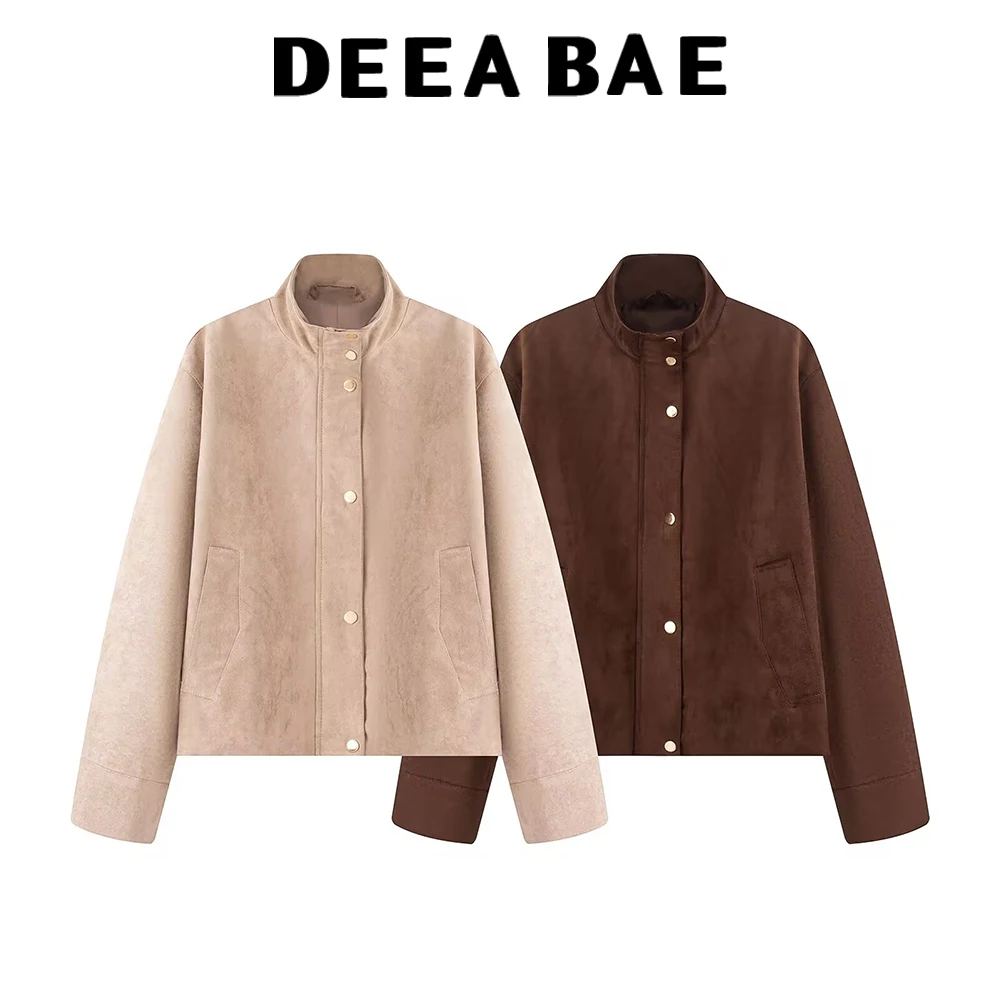 

DEEABAE, осенняя новая женская одежда, 2021, европейский и американский стиль, модная темпераментная куртка с защитой от замши, куртка