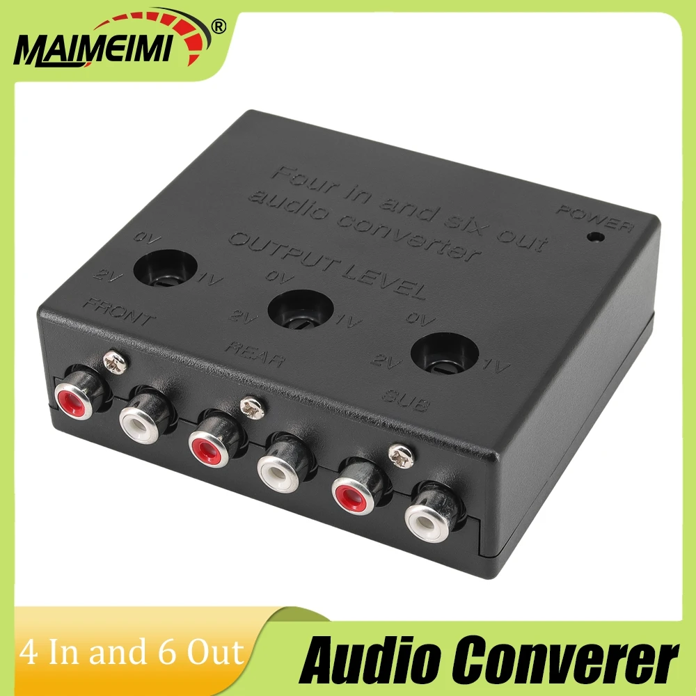 

Автомобильный аудиоконвертер 4-в-1/6-в-1, аудиоразветвитель, конвертер с четырьмя входами и шестью выходами, автомобильное оборудование для авто