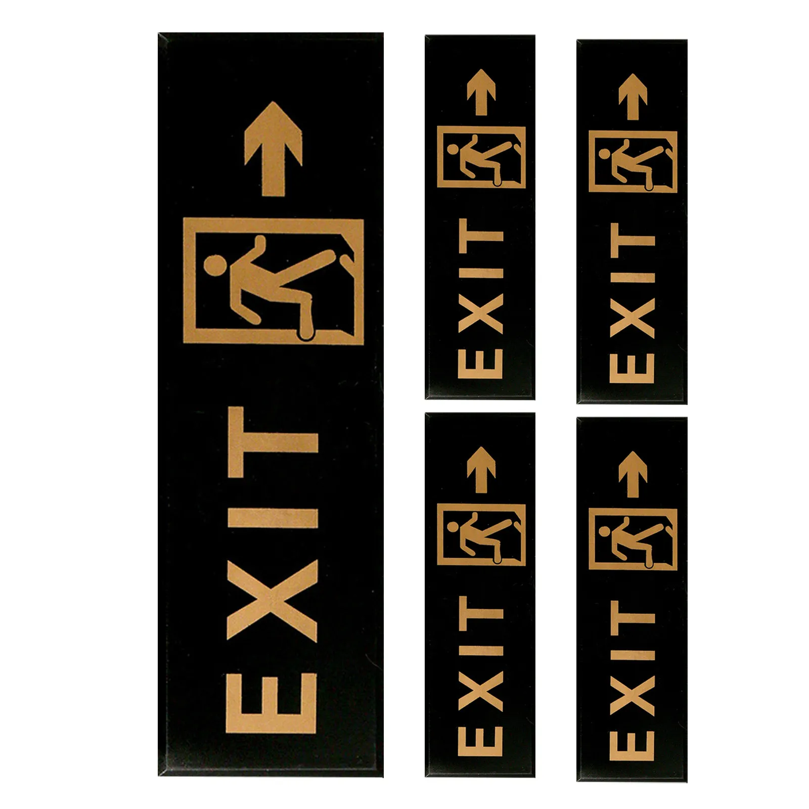 5Pcs Acrylic Emergency Exit Sign Self Adhesive Door Exit Peel and Stick Vertical Safety Sign for Indoor Outdoor Business Public