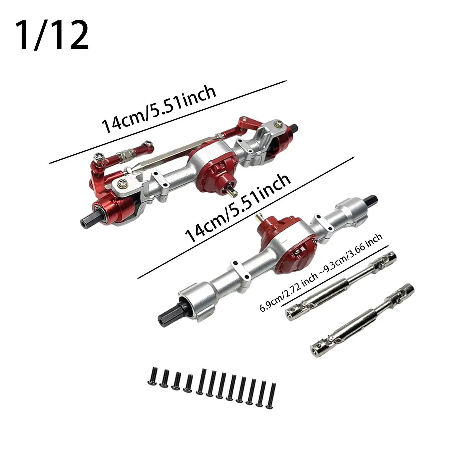 RC Front Rear Axle Replacement Upgrade Easy to Install with Drive Shaft for LC79 MN78 1/12 Scale RC Hobby Car Parts DIY Modified