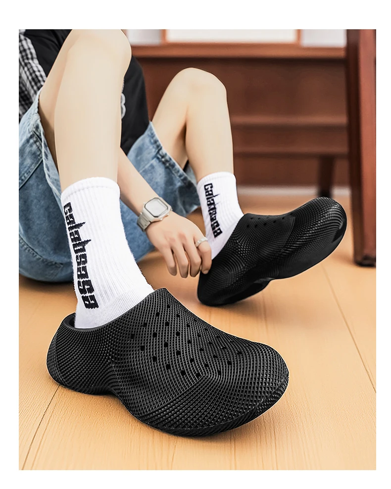 2026 Neue Sommer-Mode Paar-Outdoor-Sandalen mit dicker Sohle und Löchern, EVA Baotou Herren-Sandalen, Luxus-Strandschuhe für Herren, Gartenschuhe – Detail 19
