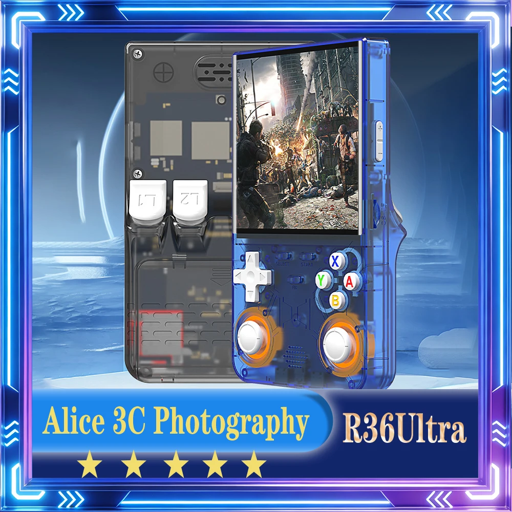 

Портативная игровая консоль R36Ultra Retro с двумя джойстиками, 4,0-дюймовым экраном, открытым исходным кодом, эргономичным дизайном, видеоплеером, для детей