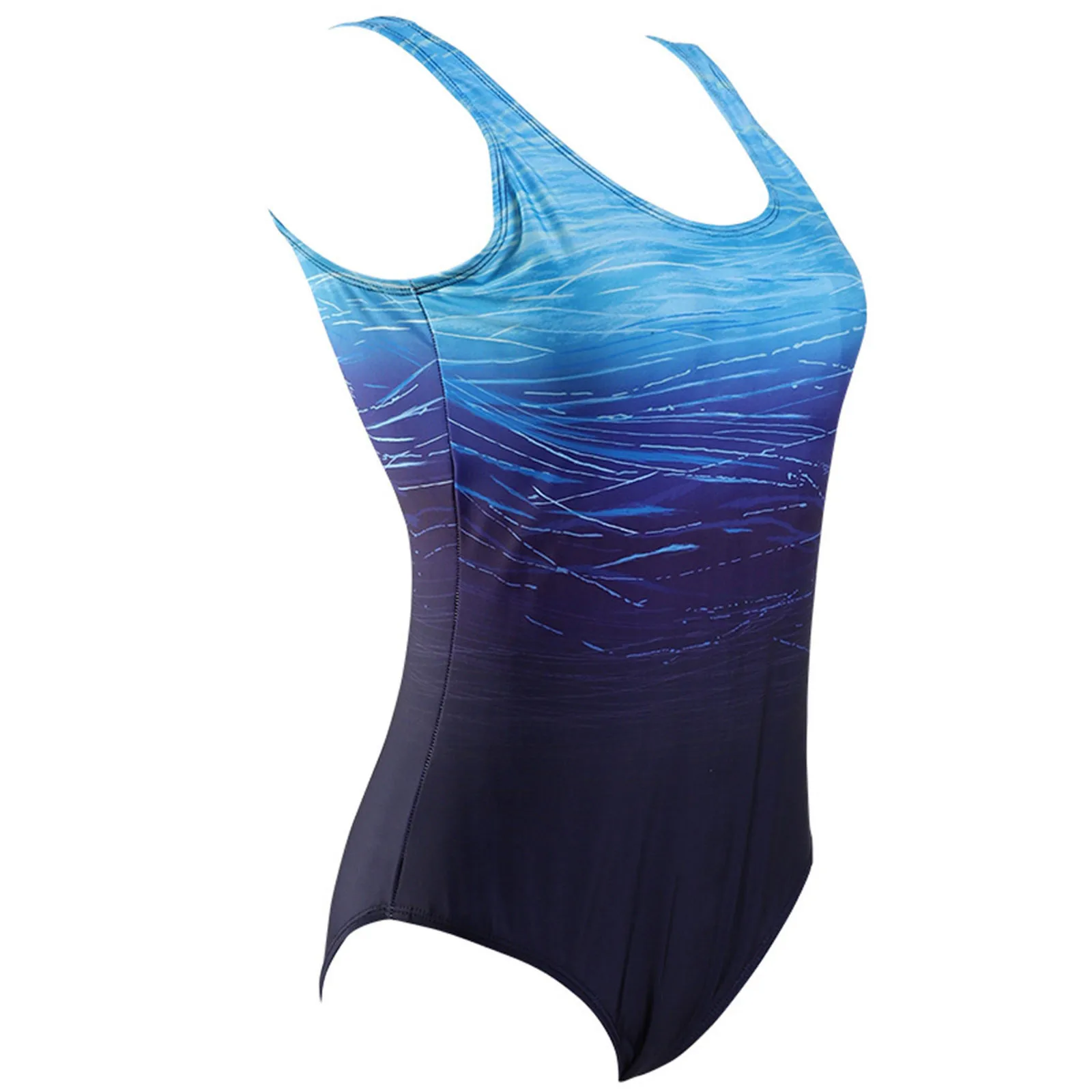 بدلة سباحة نسائية رياضية بقصة عالية ، ضيقة ، ملابس سباحة مبطنة بالصدر ، طباعة متدرجة ، صلبة ، مثيرة ، رائجة ، 1 *