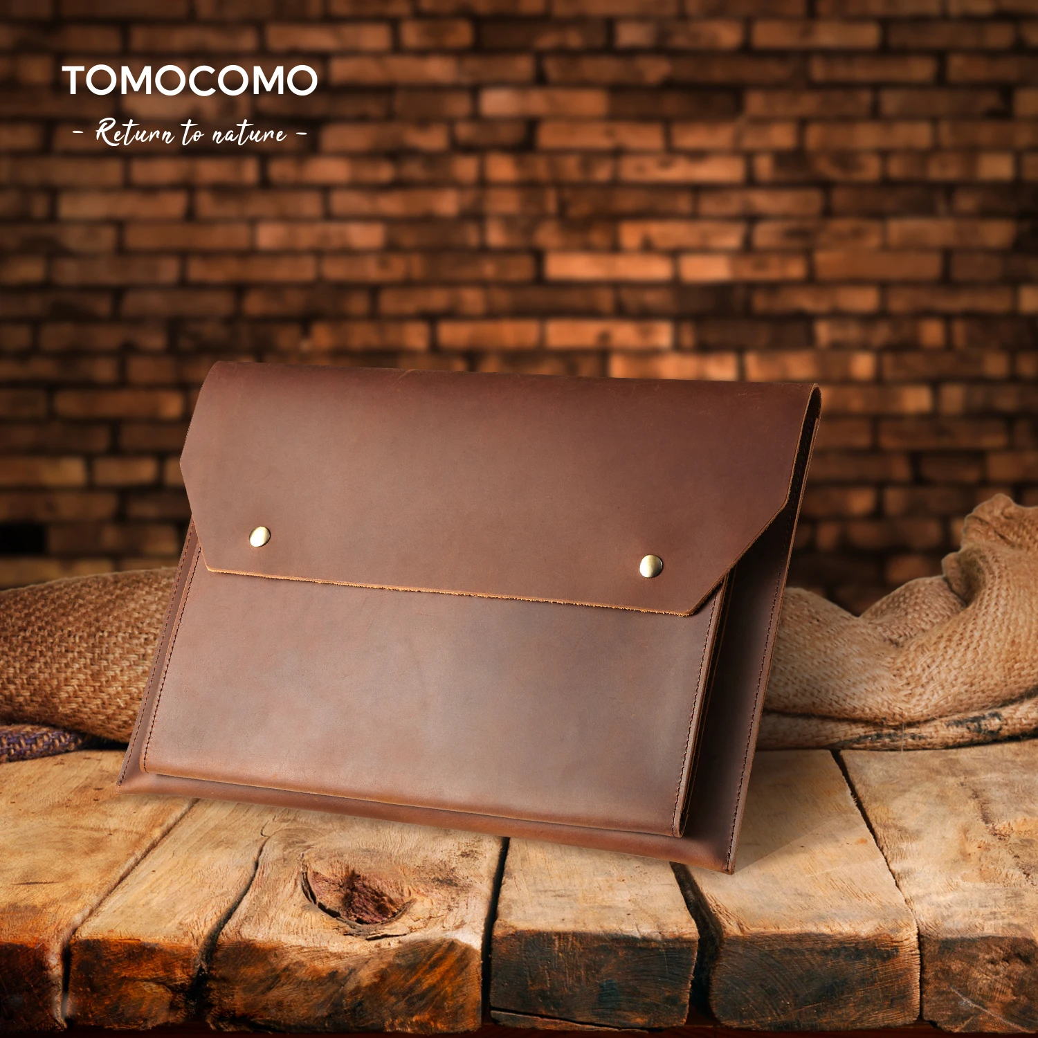 TOMOCOMO Vintage Crazy Horse Real Leather Male Tablet Sleeve Case For Macbook Pro 13.3\'\' 14.2\'\' 16.2\'\' Bussiness Laptop Case