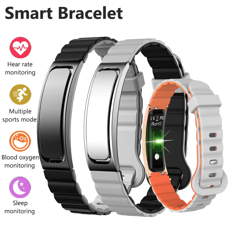 

New No Screen Smart Wristband Women Heart Rate Blood Oxygen Sleep Monitoring Smart Bracelet Sports Smartwatch For Android iOS