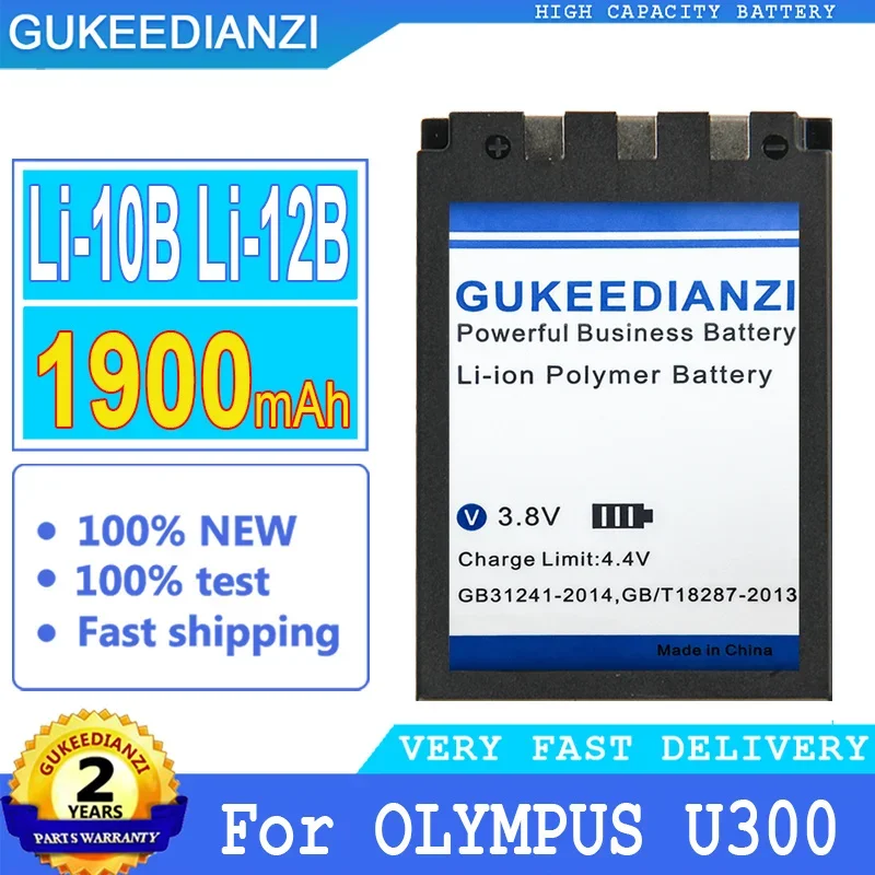 

1900mAh аккумулятор GUKEEDIANZI Li-10B для OLYMPUS U500 U600 U800 C70 U810 U1000 400 500 C760 C765 U300 U400 C7000 C770 U410