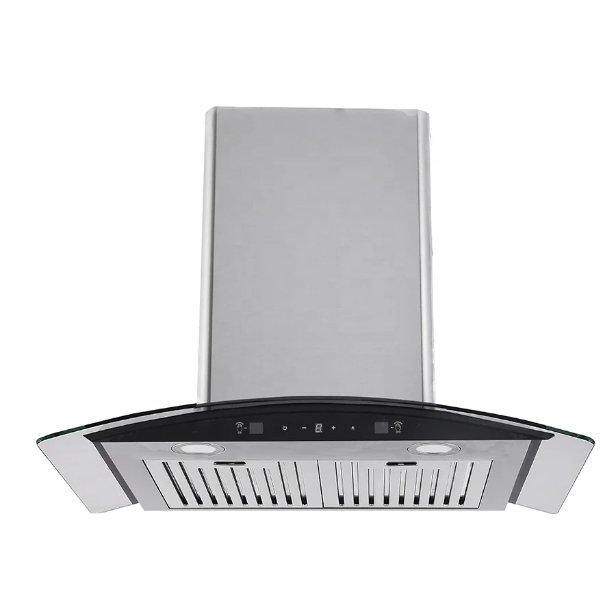 Push Buttons Hot Selling Restaurant Kitchen Hood Stainless Steel Range Hood Kitchen Exhaust Range Hood