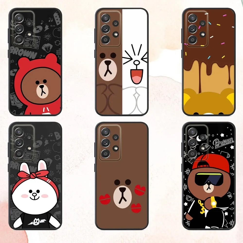 

R-Rilakkuma Cute B-Bear Phone Case For Samsung S25,S24,S21,S22,S23,S30,Ultra,S20,Plus,Fe,Lite,Note,10,9,5G Black Cover