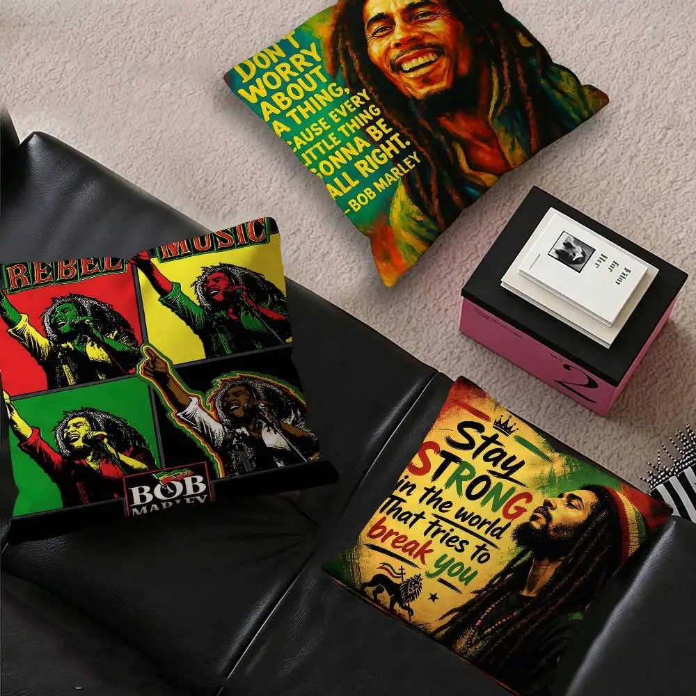 Bob Marley Reggae Music Personalized Pillow Cover Kids Bedroom Wild Party Decor Pillowcase Kid Birthday Shower Gift