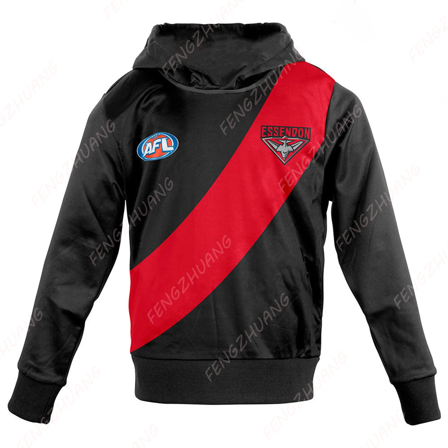 Essendon-Richmond Long-Sleeved Guernsey Hoody Oversized Hoodie Unisex Loose Casual Hoodie Pullover Sportwear