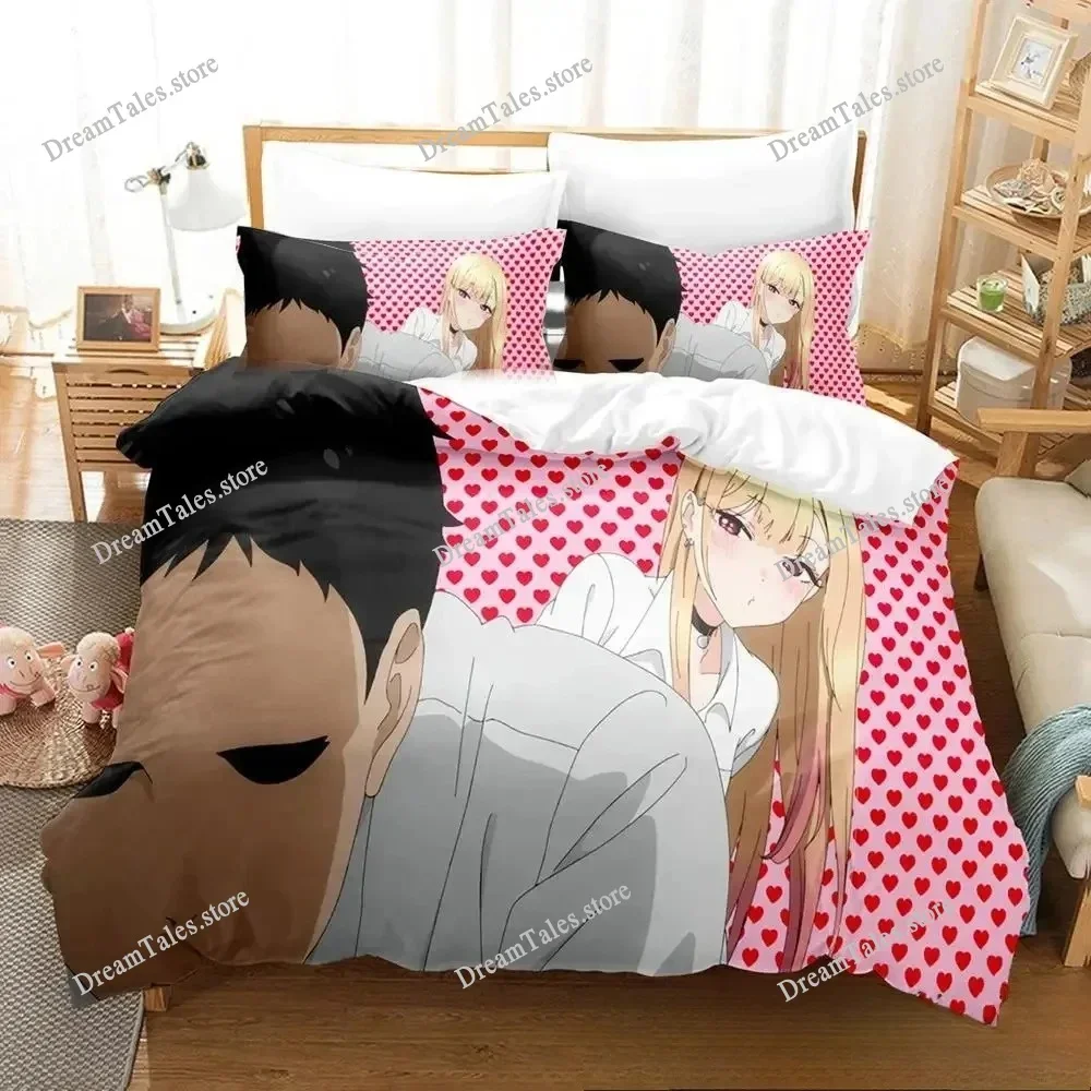 

Anime My Dress-Up Darling Bedding Set Single Twin Full Queen King Size Bed Set Adult Kid Bedroom Duvet Cover Sets Home Textiles7