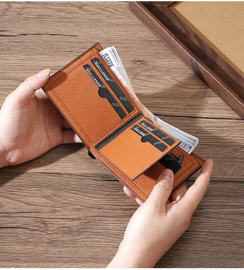 Große Kapazität Herren Retro Geldbörse Kartenhalter Reißverschluss Münzbeutel Hochwertige Klassische Lässige Unisex Geldklammer – Detail 11