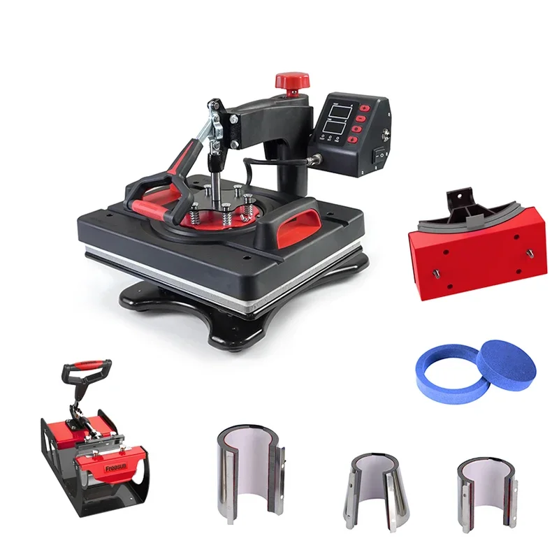 

Upgrade The Multifunctional 5 In 1 Heat Stamping Machine Shaking Head Printing Equipment Cup Toaster T-shirt Transfer Machine