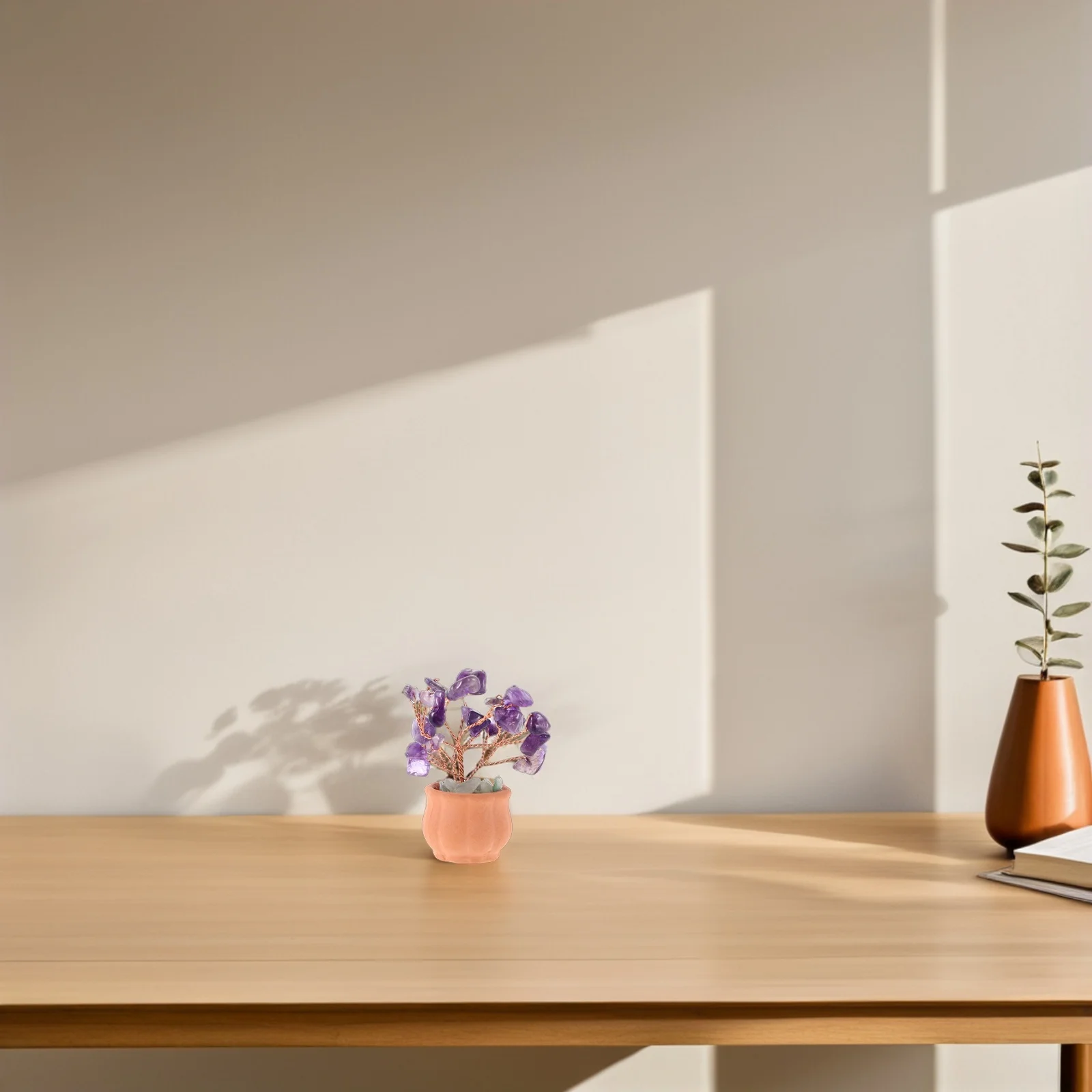 شجرة كريستال اصطناعية صغيرة 7-فرع رائعة فو زخرفة لمكتب غرفة المعيشة مكتب ديكور كريستال شجرة بونساي الديكور