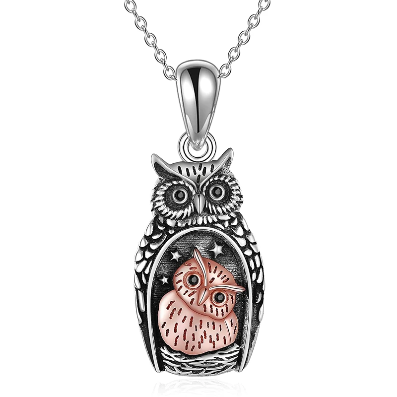 Fashion Income Vintage Owl Pendant Necklace Ladies Anniversary Birthday Jewelry Christmas Gift for Wife, Daughter and Mother