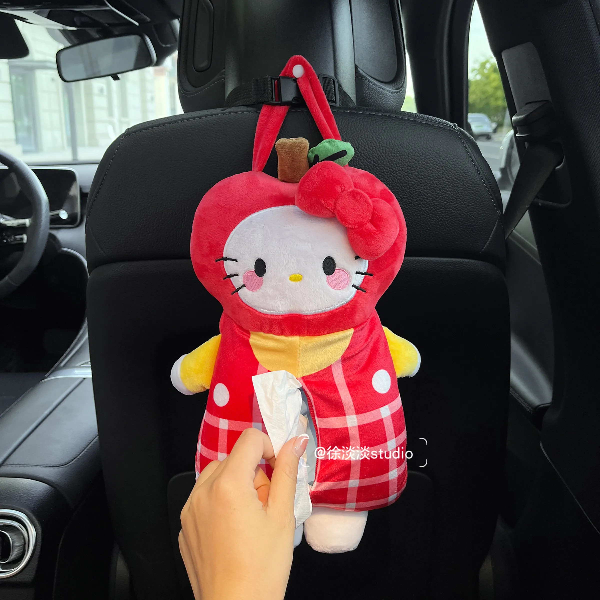 Fur Car Tissue Bag, Drawstring Paper Dag, Universal Car Mounted Tissue Box, Car Interior Supplies