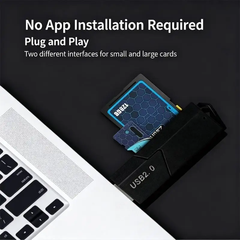 Y1UB USB Card Reader for Travel Use and Common Card Types on Computer, Slide-Cover Storage Access Tool for Photo Files and