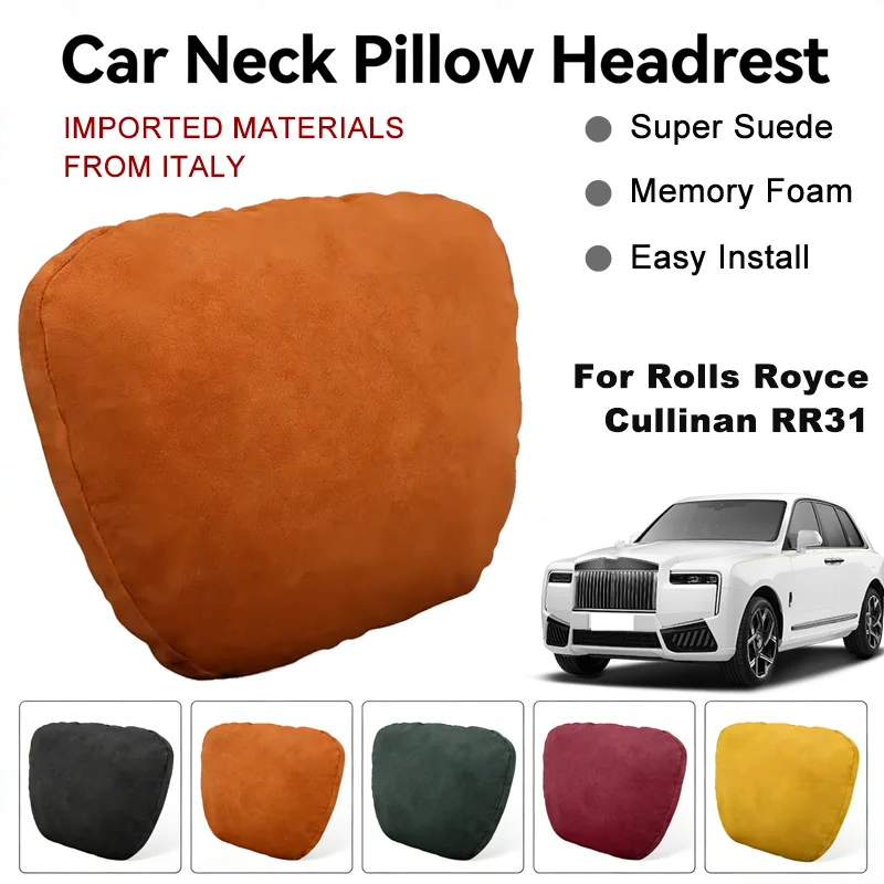 

Italy Suede Car Neck Rest Pillow For Rolls Royce Cullinan RR31 Seat Head Neck Support Cushion Auto Interior Accessories
