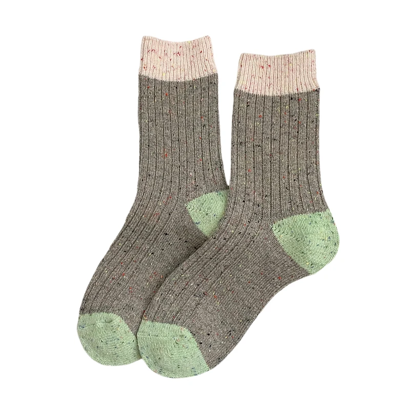 Women\'s Socks Thick New Autumn Candy Color Fashion Korean Socks Female Soft Wool Warm Novelties SweetCasual Winter Socks Striped