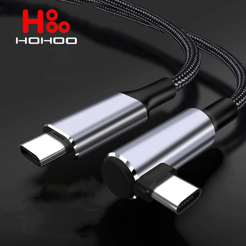 100W USB C To USB C Cable 90 Degree For iPhone 15 16 Pro max iPad MacBook Pro Xiaomi Huawei Fast Charging USB C Type C Date Cord