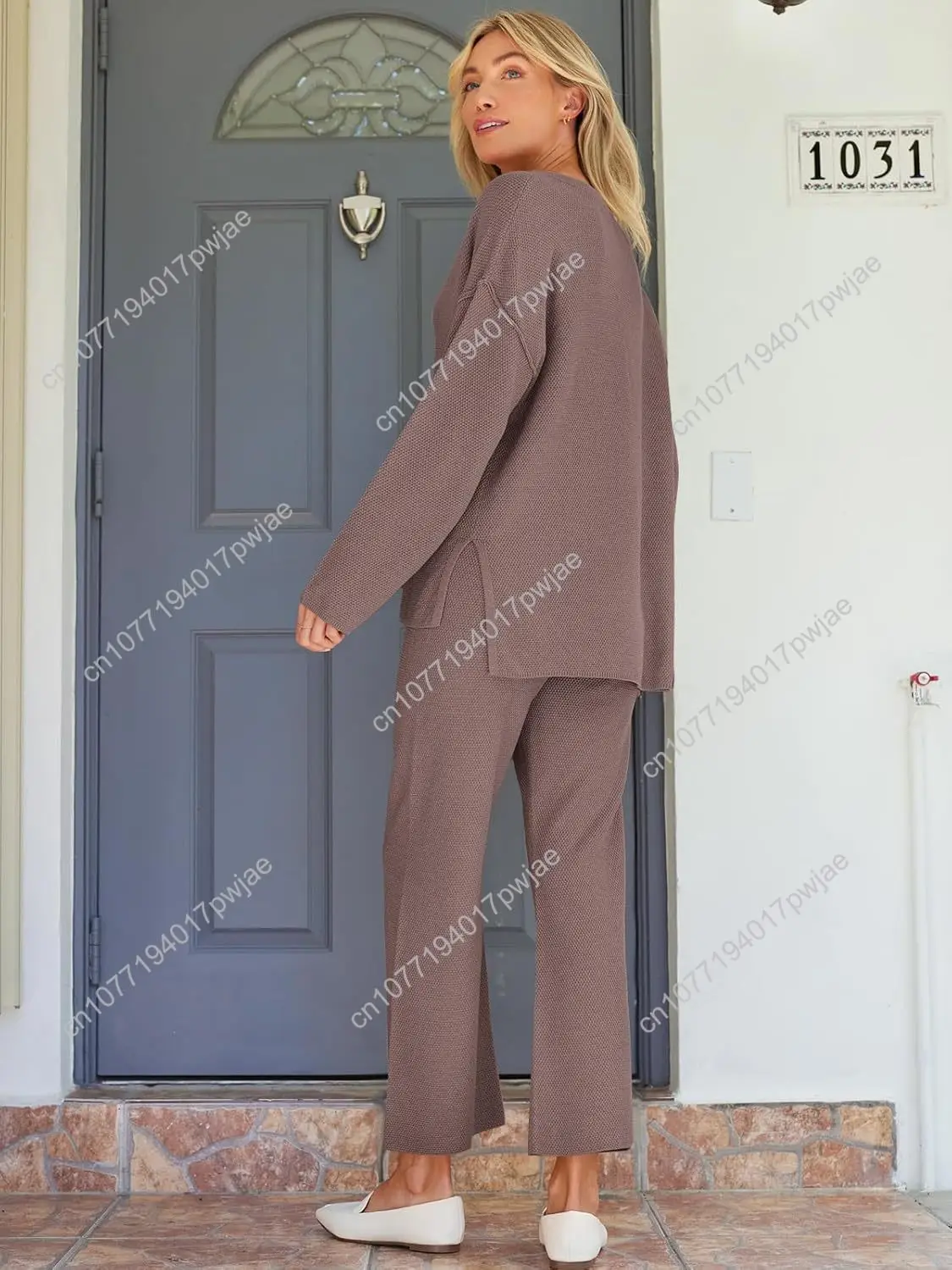 ชุดลำลองผู้หญิง 2 ชิ้น LILLUSORY ชุดไหมพรมเข้าชุด สวมใส่สบาย ทรงหลวม