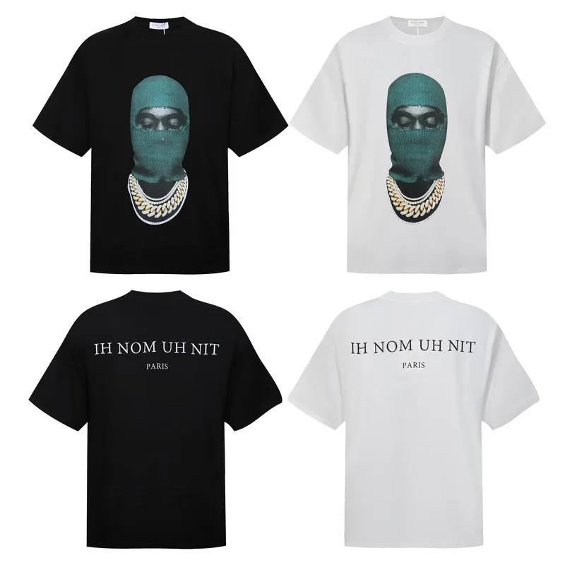 Best Quality Black White IH NOM UH NIT T-shirt Masked Men Print Men Woman Loose Casual Lovers O-Neck Tops Tee