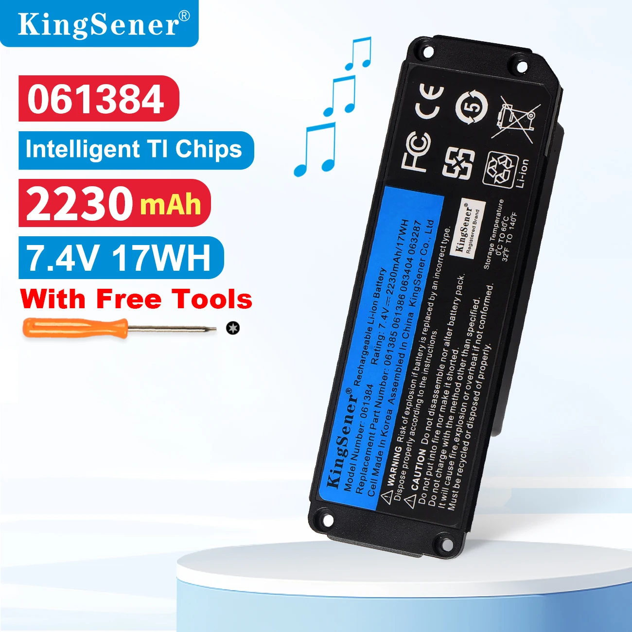

KingSener 061384 061385 061386 063404 063287 Аккумулятор для Bluetooth-динамика BOSE SoundLink Mini I, аккумуляторная батарея 7,4 В, 17 Втч