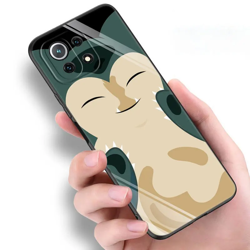 Snorlax Pokemon Phone Case For funda Xiaomi Mi 13 12 11 Lite NE 11T 12T 12S Pro 11i Redmi 12C 10C 10A 9T 9C 9A 8A Black Cover