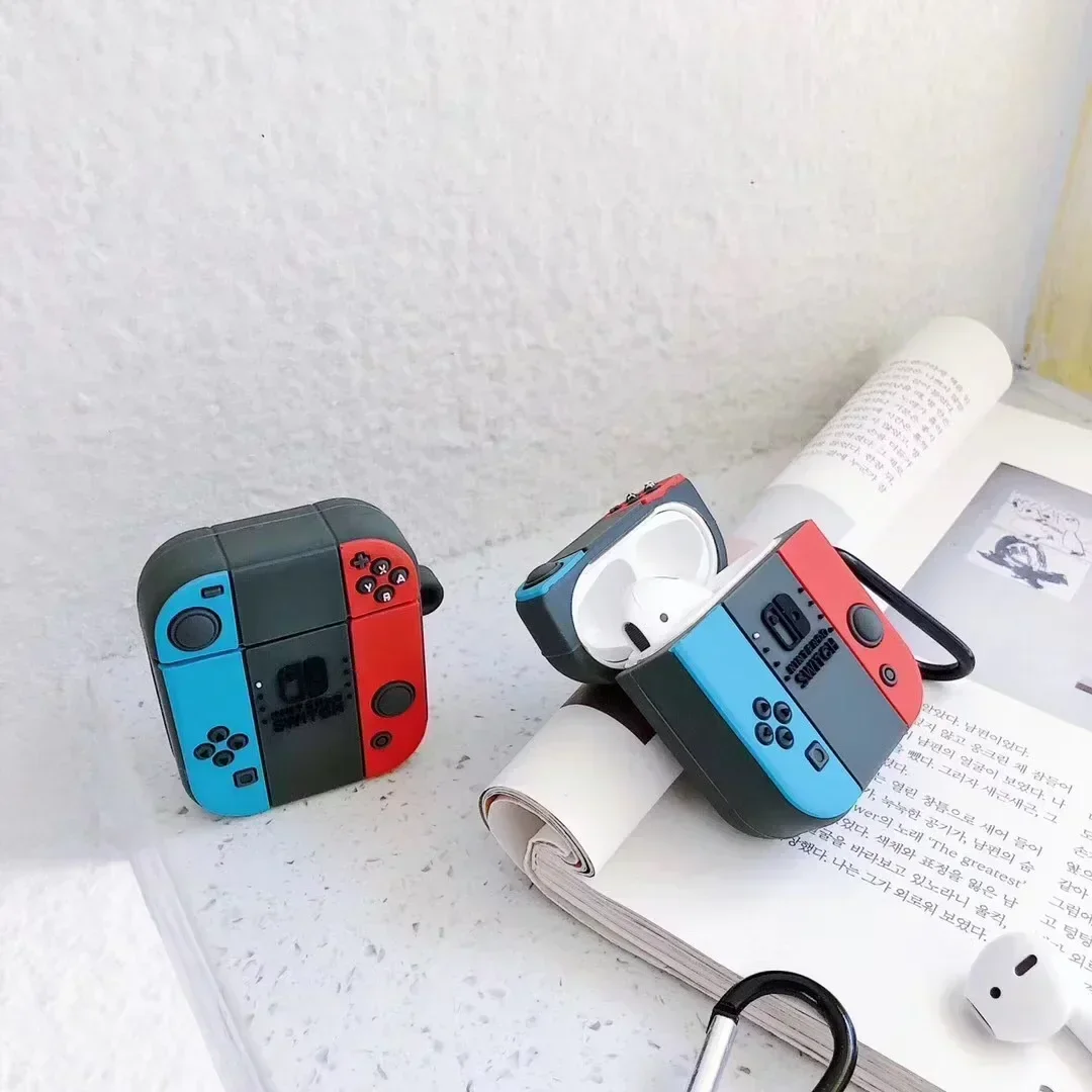 2024 nueva funda para auriculares con mando de dibujos animados para AirPods 4 1 2 3 Nintendo Switch funda para auriculares iPhone para Air Pods Pro carcasa de silicona