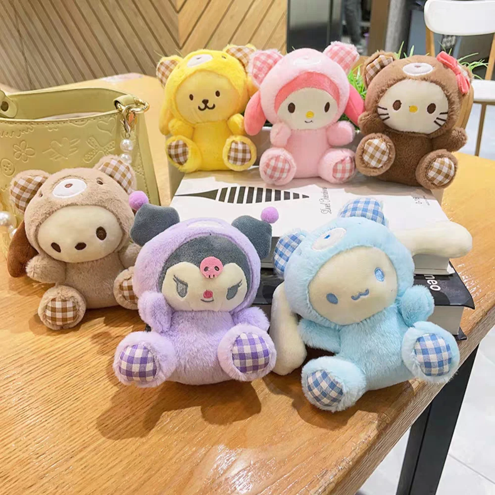 

Sanrio Hello Kitty Kuromi Cinnamoroll милый плюшевый брелок аниме Мелодия Pompompurin студенческий школьный рюкзак украшение кулон подарки