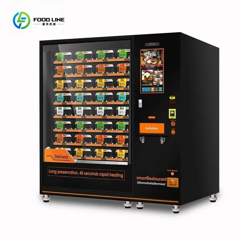 آلات بيع الوجبات السريعة للوجبات الساخنة ذاتية الخدمة للبيع فيديو الدعم الفني قطع غيار مجانية 1 سنة دعم عبر الإنترنت
