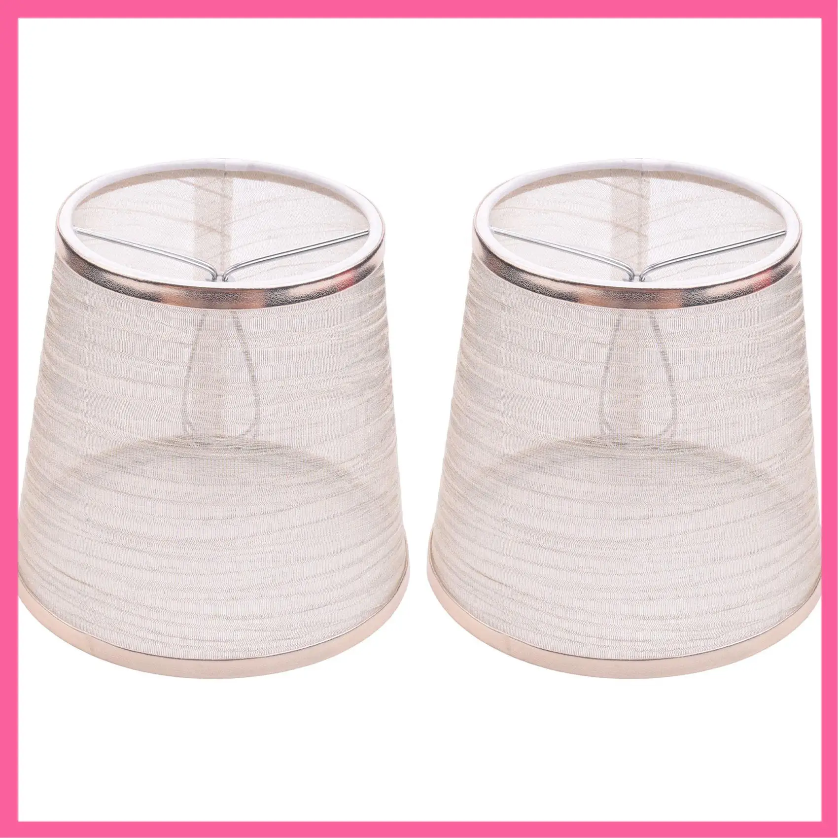 

HOT-2 Pack Clip On Gauze Chandelier Lamp Shades Little Upright Wall Candle Light Lampshade