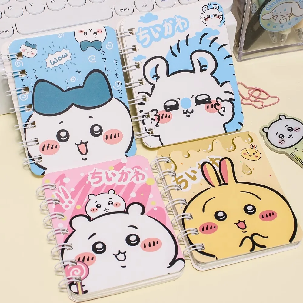 Chiikawa A7 Spiral Notebook Lined Pocket Notepad Portable Mini Journal Book Cute Stationery Supplies For School Students