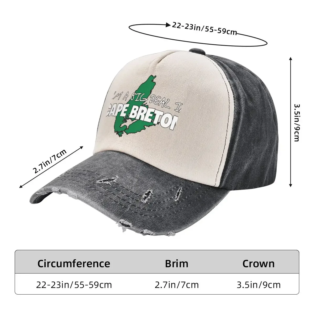 Bold I'm a Big Deal in Cape Breton Design for People who Love Cape Breton Baseball Cap Golf Hat Man Golf Men Women's