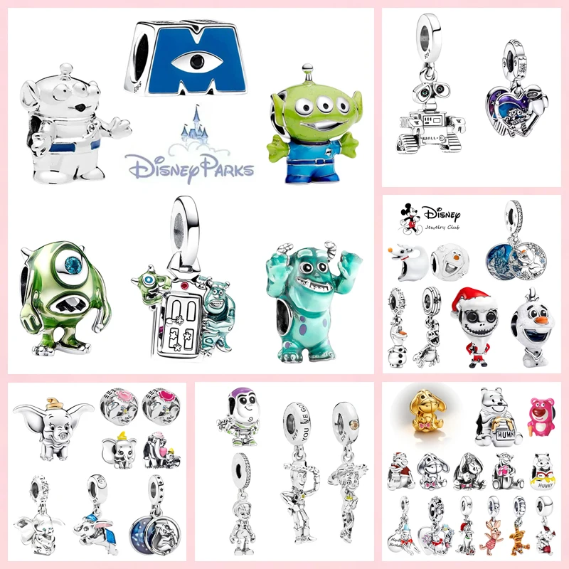 2025 جديد ديزني سحر لتقوم بها بنفسك مجوهرات هدية تيجر دامبو وأمي المجمدة أولاف ويني ذا بوه Eeyore الخرز صالح سوار الأصلي