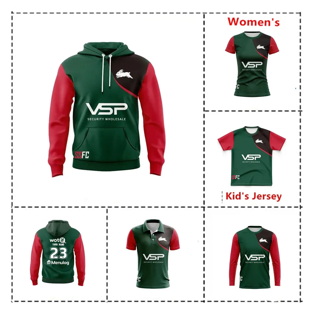 

Customization 2023 South Sydney Rabbitohs Hoodie Rugby Jersey Kids - Women's - Men's Size: S-5XL（Print Custom Name Number）