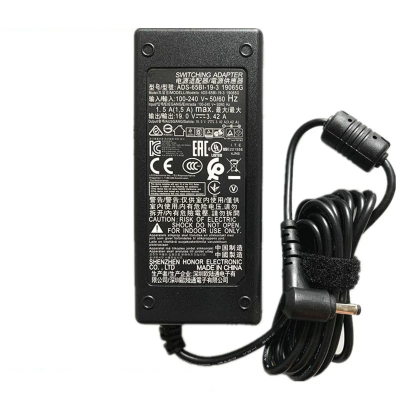 

Genuine 19V 3.42A 4.0*1.7mm AC DC Power Adapter Charger for LG 15ND530 15U530 U450 U460 U560 Power Supply ADS-65BI-19-3 19065G